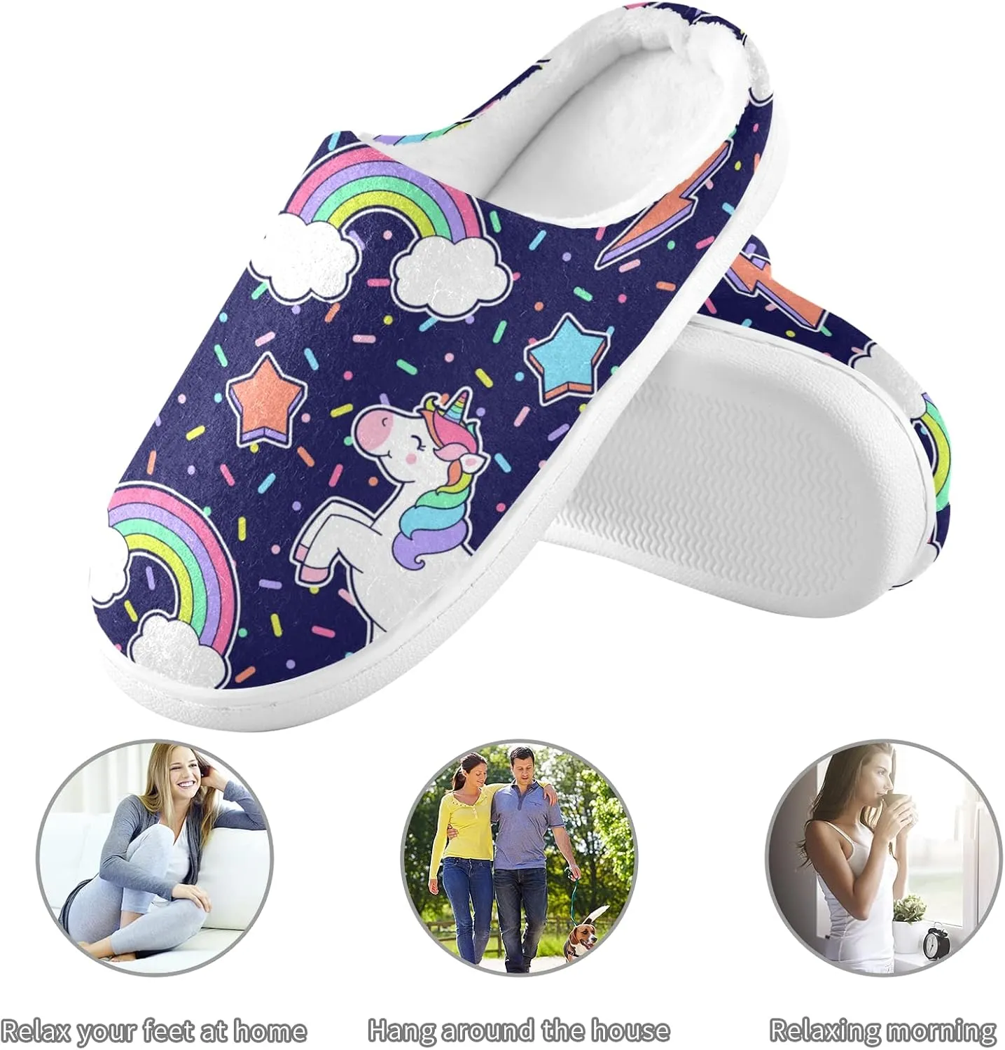 Oyihfvs Unisex Memory Foam Warm Slippers Comfort Soft Casual Shoes for Indoor Outdoor S-XXXL