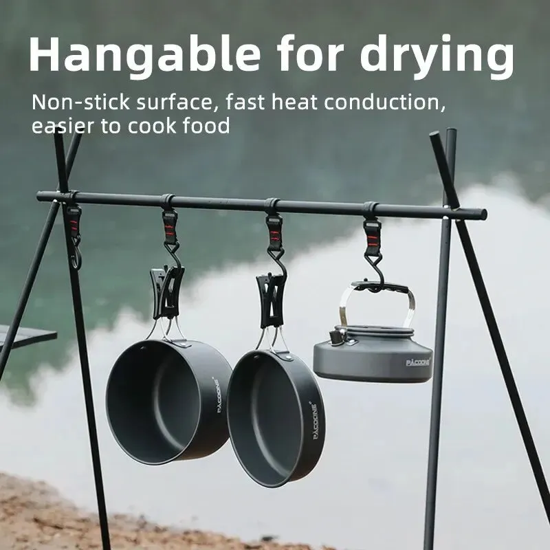 PACOONE Portable Camping Cookware Set for Outdoor Cooking