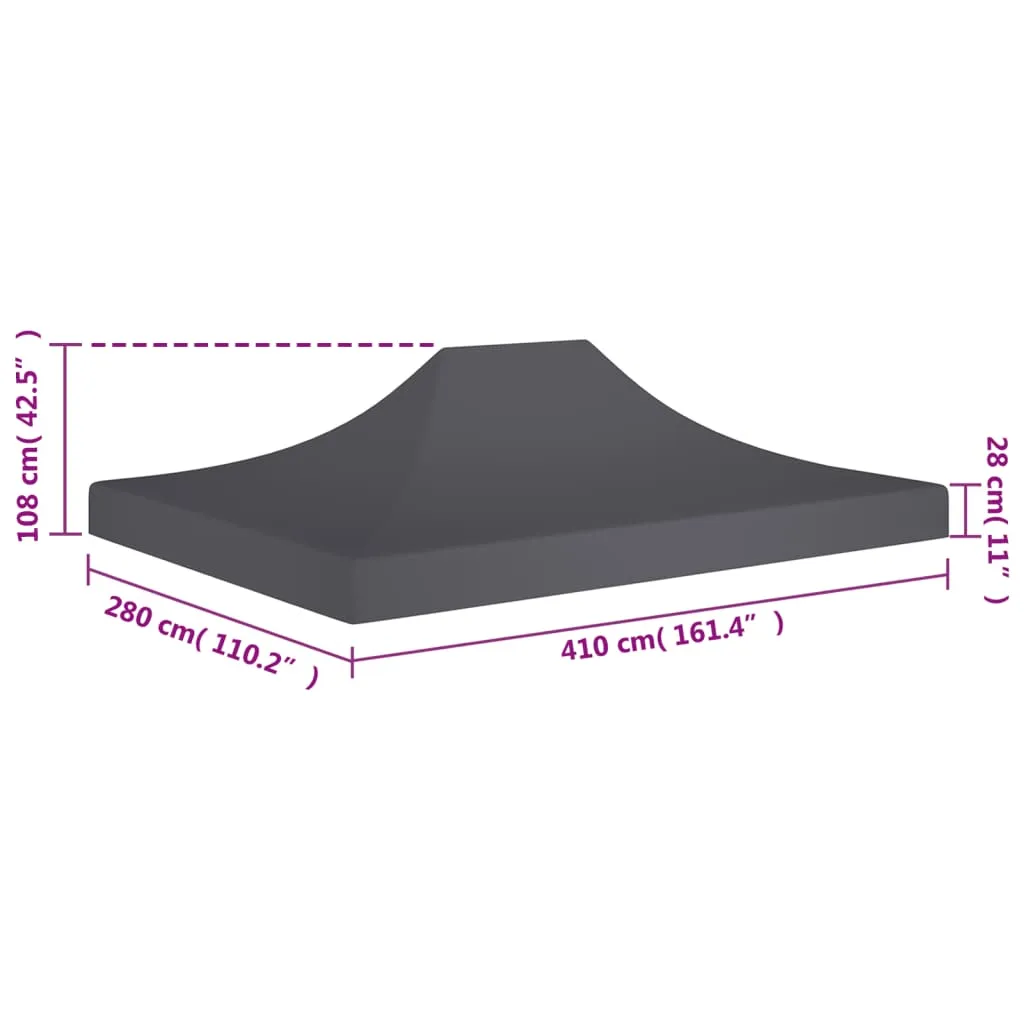 Party Tent Roof 4x3 m Anthracite 270 g/m²