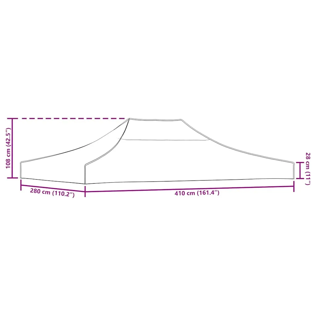 Party Tent Roof 4x3 m Taupe 270 g/m²