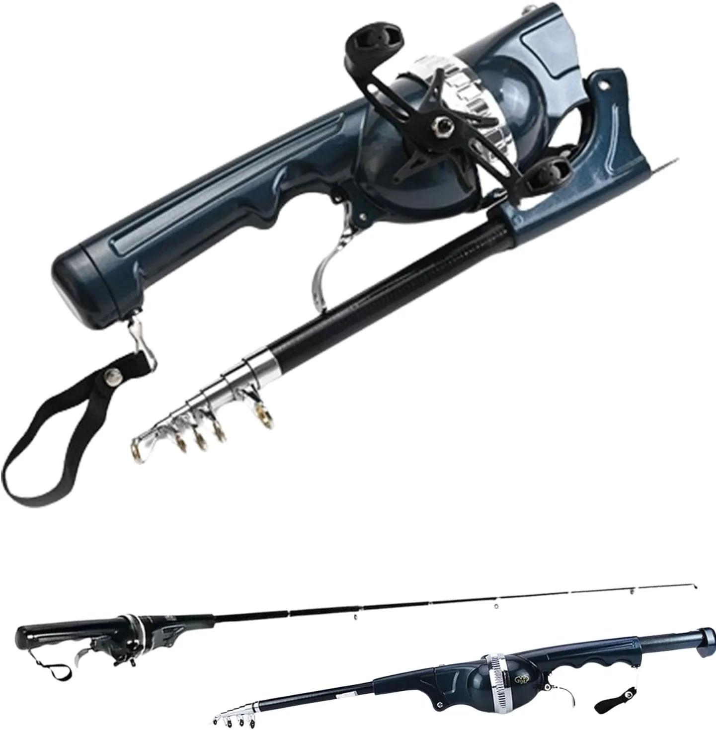 Pekven Fishing Rod,Folding Fishing Rod, Telescopic Fishing Rod, Rod and Wheel Integrated，Built-in with 80m Line