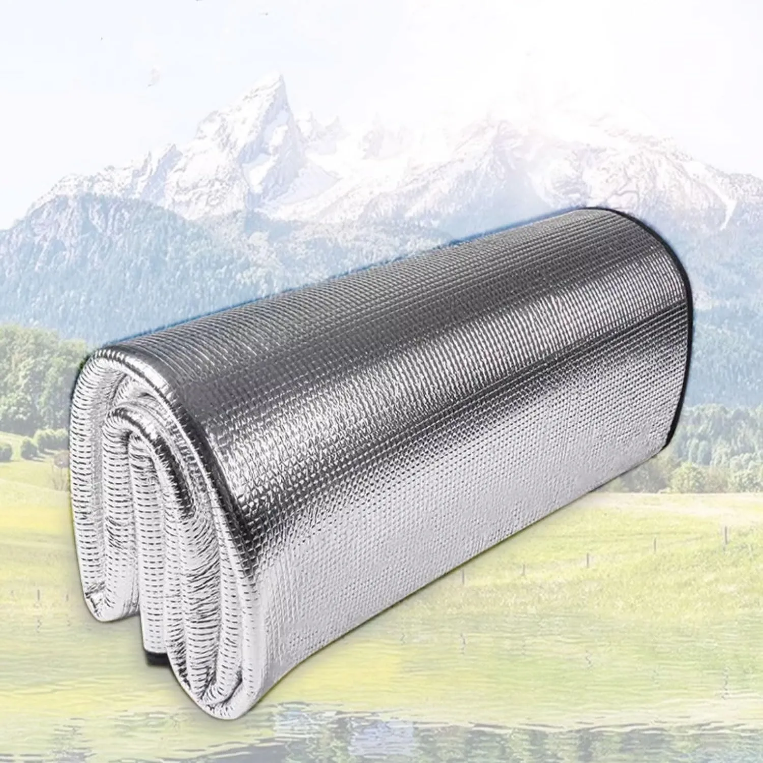 Picnic Mat Aluminum Camping Mat Foam Foil Waterproof Cushion Foldable Outdoor Sleeping Mattress Insulated Footprint Pad for Camping Foam Pad Insulating Foil Mat with Carrying Bag