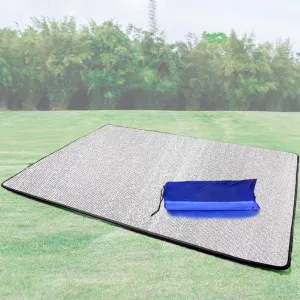 Picnic Mat Aluminum Camping Mat Foam Foil Waterproof Cushion Foldable Outdoor Sleeping Mattress Insulated Footprint Pad for Camping Foam Pad Insulating Foil Mat with Carrying Bag
