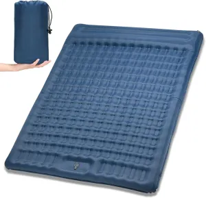 Picnic mat, Inflatable Double Sleeping Pad Extra Thick 5 Inch Sleeping Pad Mat Air Mattress with Built-in Pump for Camping Backpacking Hiking Traveling Tent