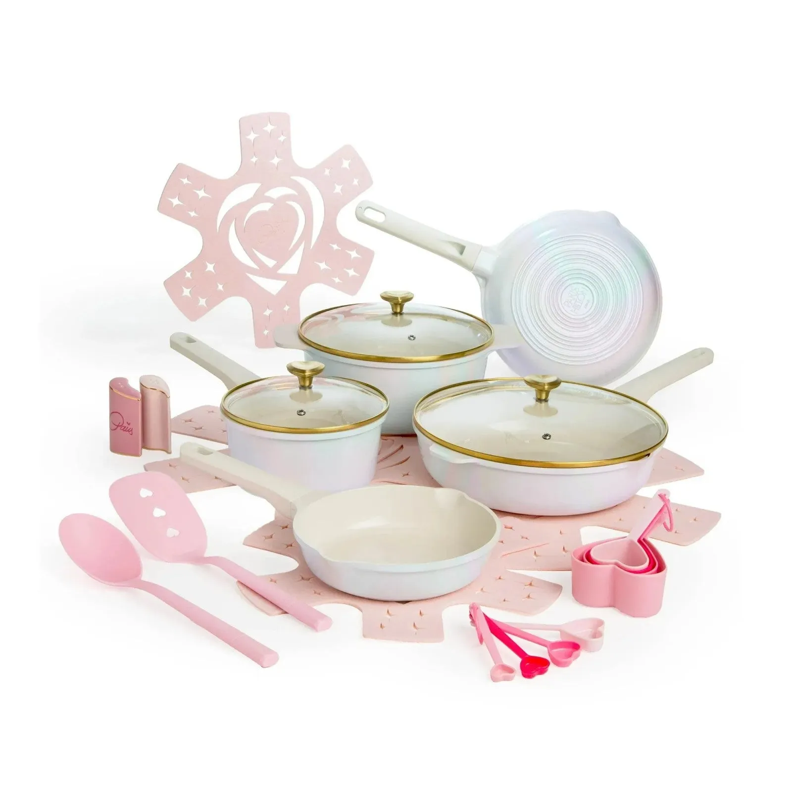 Piece white Nonstick Clean 24 Ceramic Cookware LunaLulink In-demand product Promotional Set Aluminum Cast