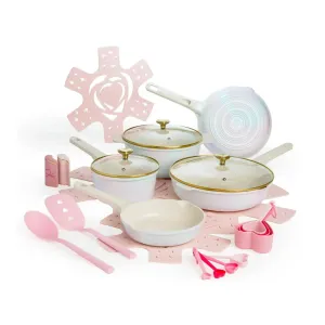 Piece white Nonstick Clean 24 Ceramic Cookware LunaLulink In-demand product Promotional Set Aluminum Cast