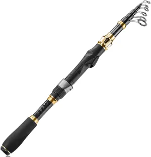 PLUSINNO Fishing Rod and Reel Combo,Fishing Pole,Telescopic Fishing Rod Kit with Spinning Reel, Telescopic Fishing Pole with Carrier Bag for Freshwater Saltwater for Men Women