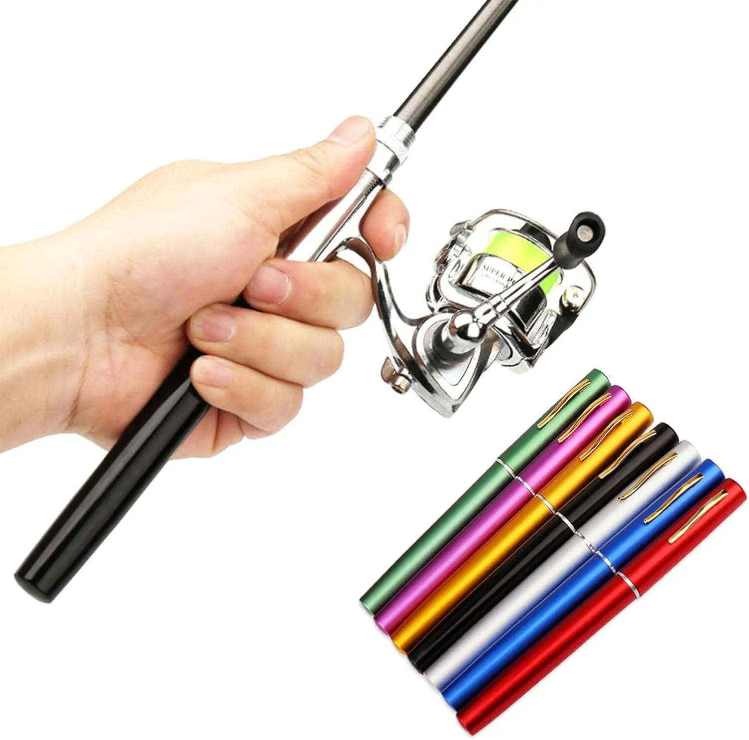 Pocket Collapsible Fishing Rod Reel Combo Mini Pen Fishing Pole Kit Telescopic Fishing Rod Reel Combo Kit