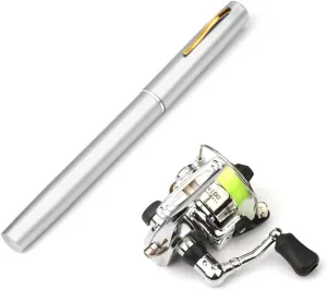 Pocket Collapsible Fishing Rod Reel Combo Mini Pen Fishing Pole Kit Telescopic Fishing Rod Spinning Reel Combo Kit