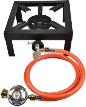 PODAY 1 Set Portable Gas Stove, Outdoor Slammer Gas Stove, Gas Stove, Cast Iron Stove with Regulator Valve, Outdoor Gas Stove
