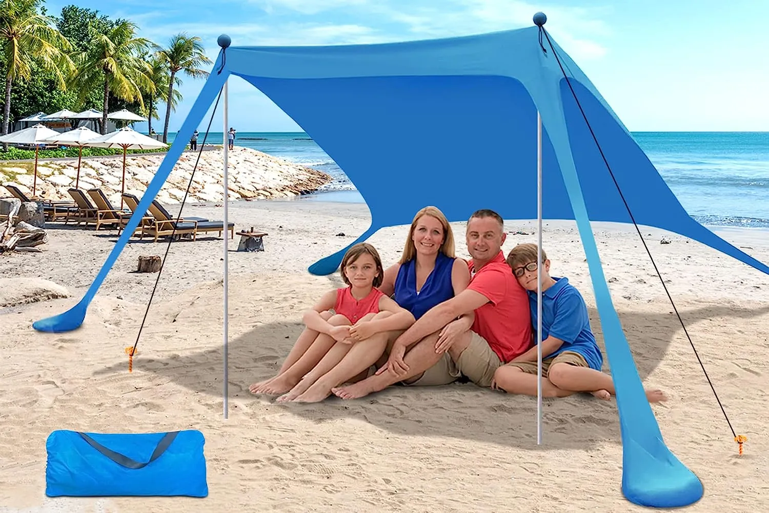 Pop Up 7.5X7.5 FT Portable Sun Shelter Beach Tent
