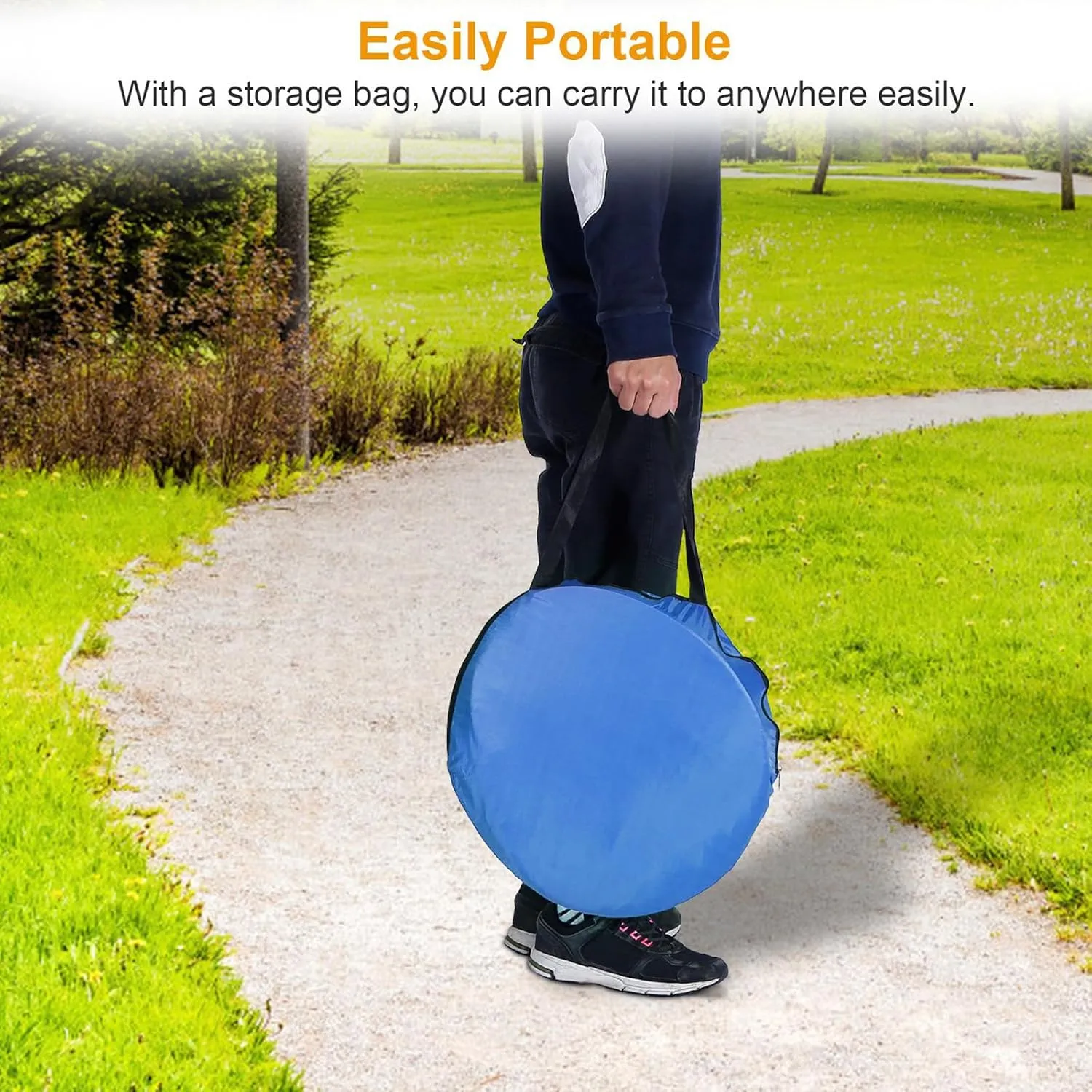 Pop Up Beach Tent, Anti UV Automatic Sun Shelter Umbrella, Portable Sun Shade Shelter for 2-3 People, Outdoor Instant Pop Up Beach Shade Tent with Carrying Bag, Blue