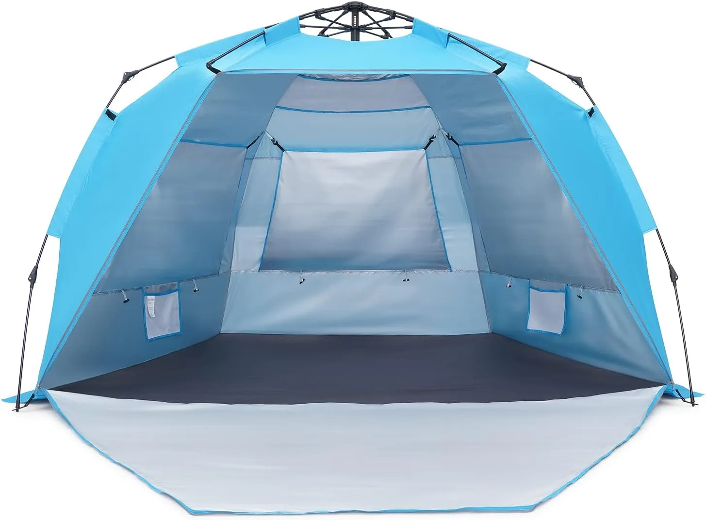 Pop Up Beach Tent, Portable Beach Shade Canopy Folding Sun Shade Shelter, UPF 50  Protection, Easy Setup and Carry, Double Silver Coating with 3 Ventilation window, Large Size Perfect for Family 4 People