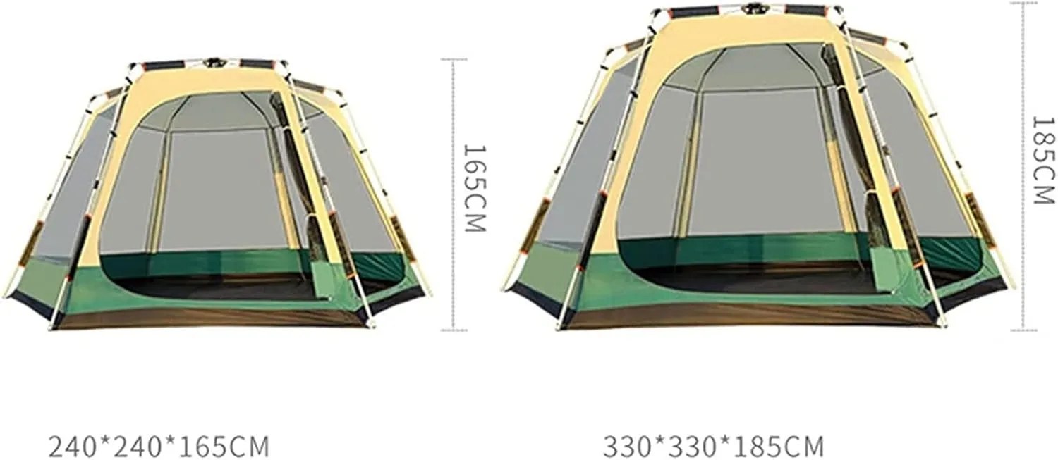 Pop Up Family Camping Tent,3-4 Person Beach Tent Sun Shelter for Family with Sun Protection,Large Windows Vestibule Windproof Beach Instant Tent for Kids, Backyard,Indoor and Outdoor (Orange Small)