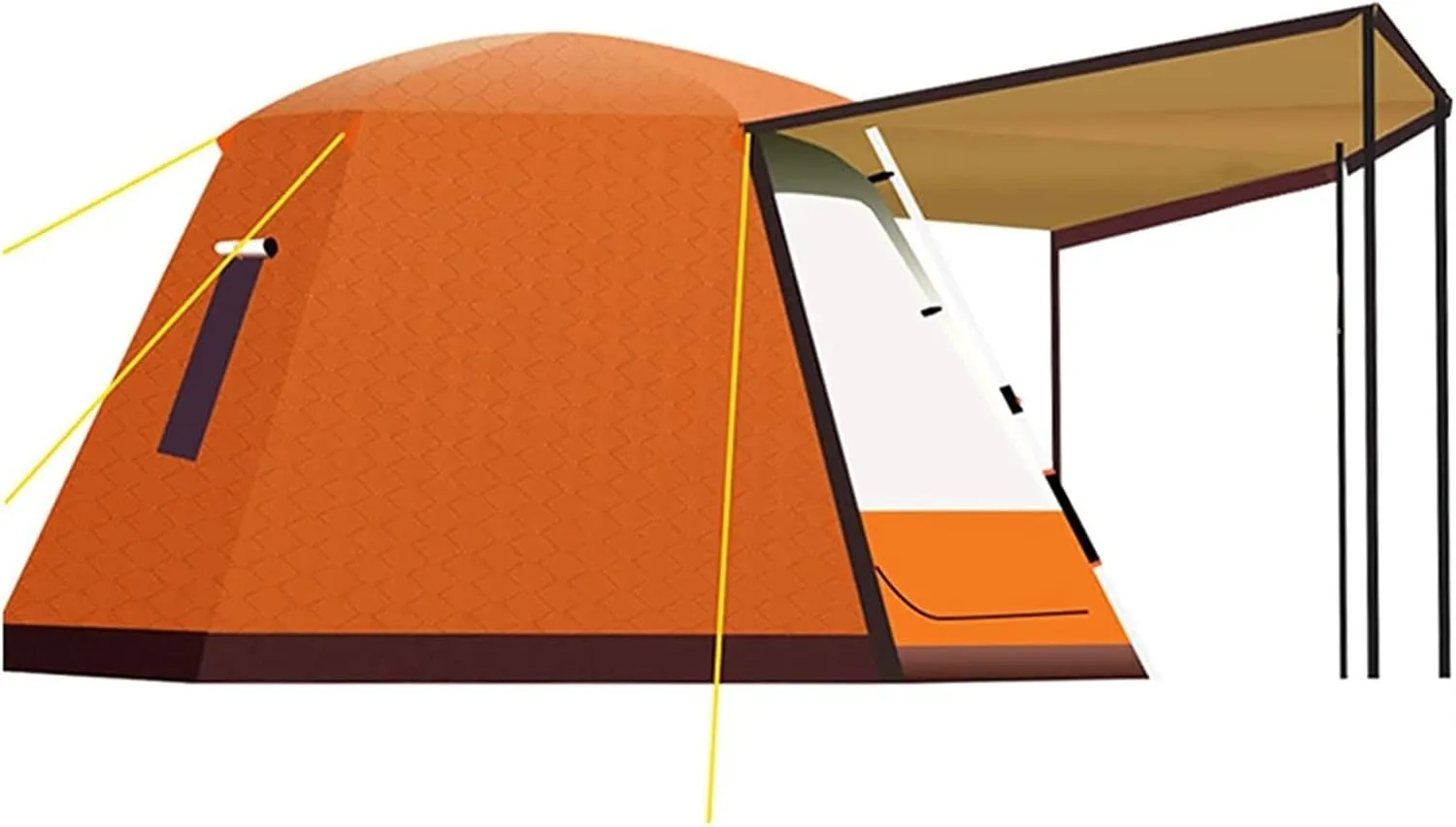 Pop Up Family Camping Tent,3-4 Person Beach Tent Sun Shelter for Family with Sun Protection,Large Windows Vestibule Windproof Beach Instant Tent for Kids, Backyard,Indoor and Outdoor (Orange Small)