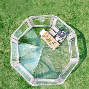 Pop-Up Screen House Tent, 10x10 Feet Outdoor Gazebo with Carry Bag, Stakes, Wind Ropes, Sand Bags, Portable Mosquito Net Canopy with UV Protection & Ventilation for Camping, Patio, Backyard, Garden