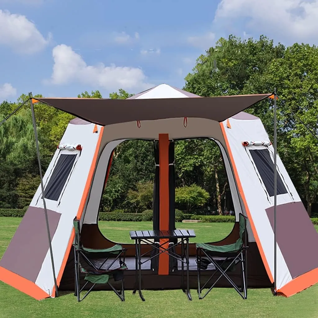 Pop Up Tent for 3 to 4 Person, Camping Outdoor Tent, Family Camping Tent with 360° Panoramic View, Ventilation, Waterproof Dome Tent for Kids, Camping, Beach, and Outdoor