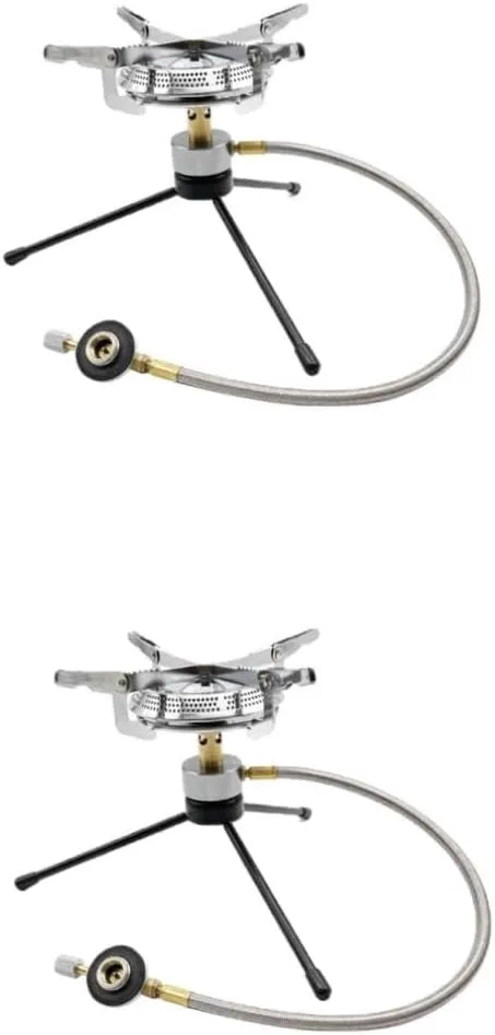 POPETPOP 2sets Outdoor Folding Gas Burner Stove Portable Camping Stove Base Wind Resistant Design for Outdoor Cooking and Picnics for Camping Enthusiasts