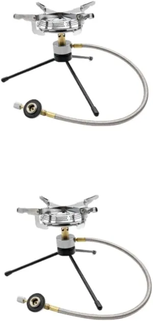 POPETPOP 2sets Outdoor Folding Gas Burner Stove Portable Camping Stove Base Wind Resistant Design for Outdoor Cooking and Picnics for Camping Enthusiasts