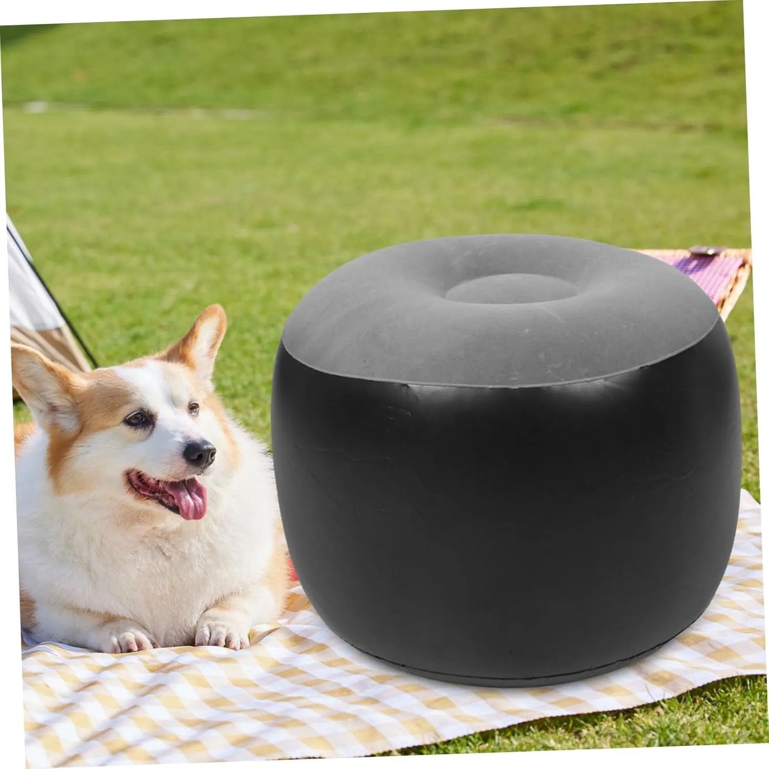 POPETPOP Inflatable Outdoor Seat Cushion Lightweight Foldable Camping Pad for Travel Hiking and Music Concerts Portable Inflatable Stool for Comfort The Go