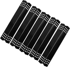 Porcelain Steel 14.57 inch Grill Heat Plates, Flame Tamers Replacement Parts for Grillmaster Home Depot Nexgrill 720-0830H, 5 Burner 720-0888, 720-0882, 6 Burner 720-0896B, 720-0898 Gas Grill, 5 Pack