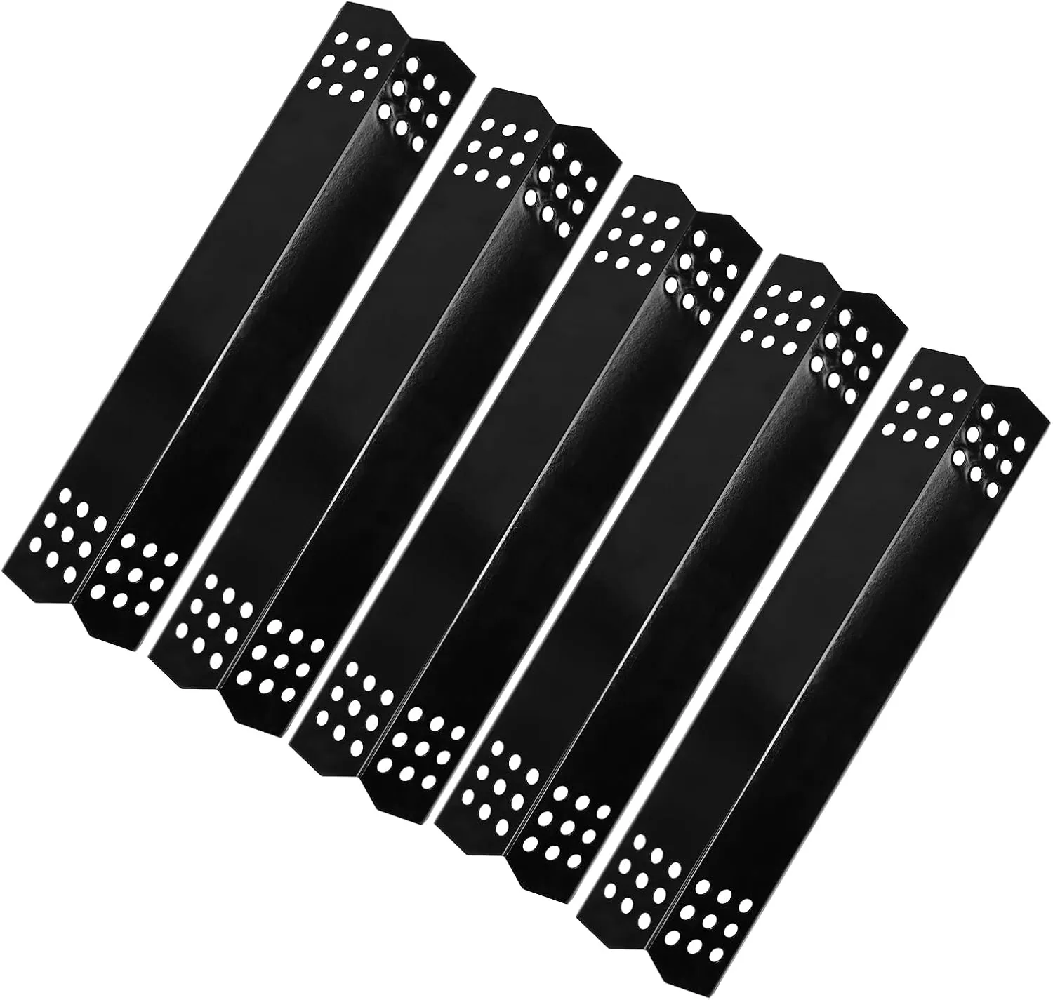 Porcelain Steel 14.57 inch Grill Heat Plates, Flame Tamers Replacement Parts for Grillmaster Home Depot Nexgrill 720-0830H, 5 Burner 720-0888, 720-0882, 6 Burner 720-0896B, 720-0898 Gas Grill, 5 Pack