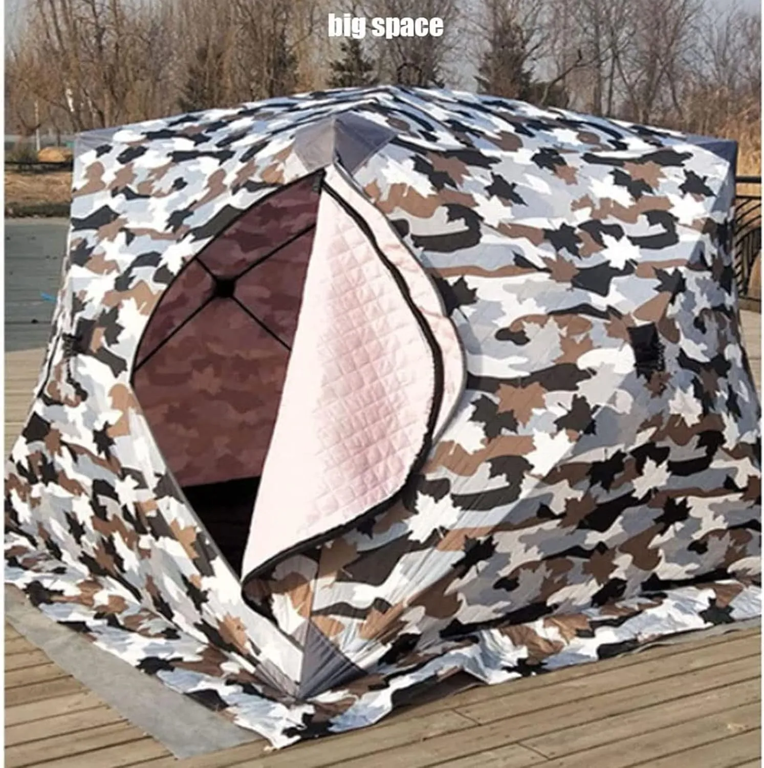 Portable 3 Person Ice Fishing Tent Lightweight Tent, Insulated Ice Fishing Shelter Ice Fishing Shanty for Ice Fishing Camping Travel (C 180x180x140cm)