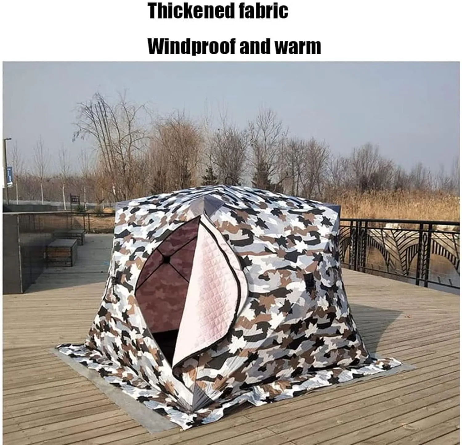 Portable 3 Person Ice Fishing Tent Lightweight Tent, Insulated Ice Fishing Shelter Ice Fishing Shanty for Ice Fishing Camping Travel (C 180x180x140cm)