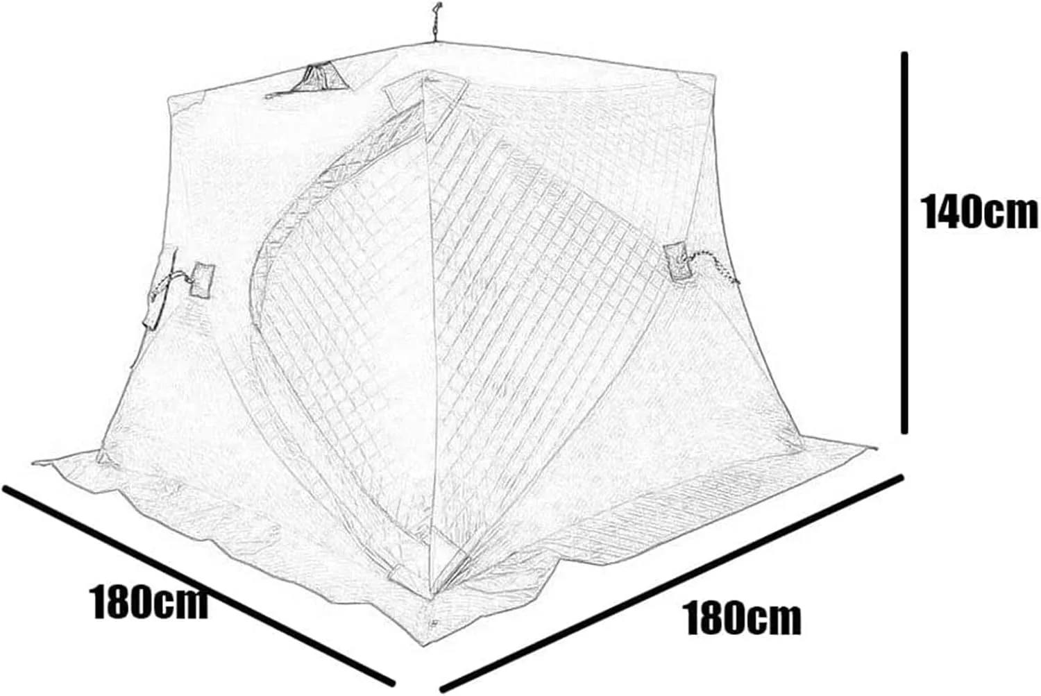 Portable 3 Person Ice Fishing Tent Lightweight Tent, Insulated Ice Fishing Shelter Ice Fishing Shanty for Ice Fishing Camping Travel (C 180x180x140cm)