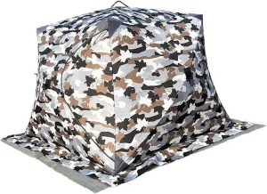 Portable 3 Person Ice Fishing Tent Lightweight Tent, Insulated Ice Fishing Shelter Ice Fishing Shanty for Ice Fishing Camping Travel (C 180x180x140cm)