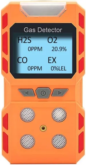 Portable 4 Gas Detector, Sound Light Vibration Multi-Gas Monitor Meter, Rechargeable LCD Screen Backlight -Ready to Use…