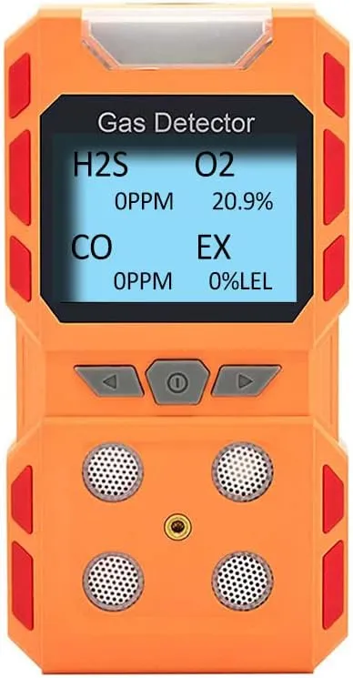 Portable 4 Gas Detector, Sound Light Vibration Multi-Gas Monitor Meter, Rechargeable LCD Screen Backlight -Ready to Use…
