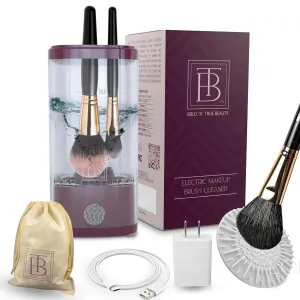 Portable & Compact Electric Makeup Brush Cleaner Machine Set - Automatic USB Cosmetic Deep Cleaning Tool & Storage for Brushes, Beauty Gift for Girlfriend or Wife.