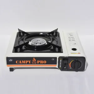Portable Butane Gas Stove with Automatic Ignition and Carrying Case – Compact Camping Stove for Hiking, Outdoor Cooking, and Emergency Use (WHİTE)