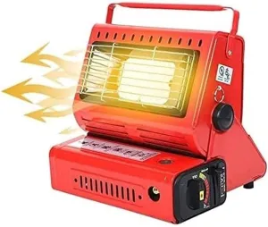 Portable Butane Heater Camping Gas Heater Outdoor Mobile Heater 2 in 1 Propane Heater & Stove, Ceramic Gas Heater for Caravan, Camping, Fishing (Color : Red Camping Stove)