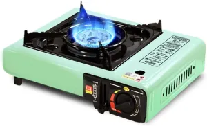 Portable Butane Stove Camping Gas Single Stoves Piezo Electric Ignition 2.9KW Outdoor Field Stove Cassette Stove Gas Portable Butane Stove,without Draft Shield