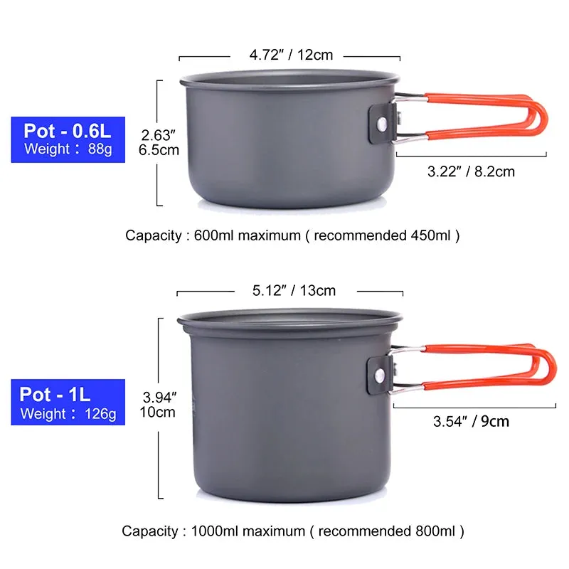 Portable Camping Cookware and Stove Set