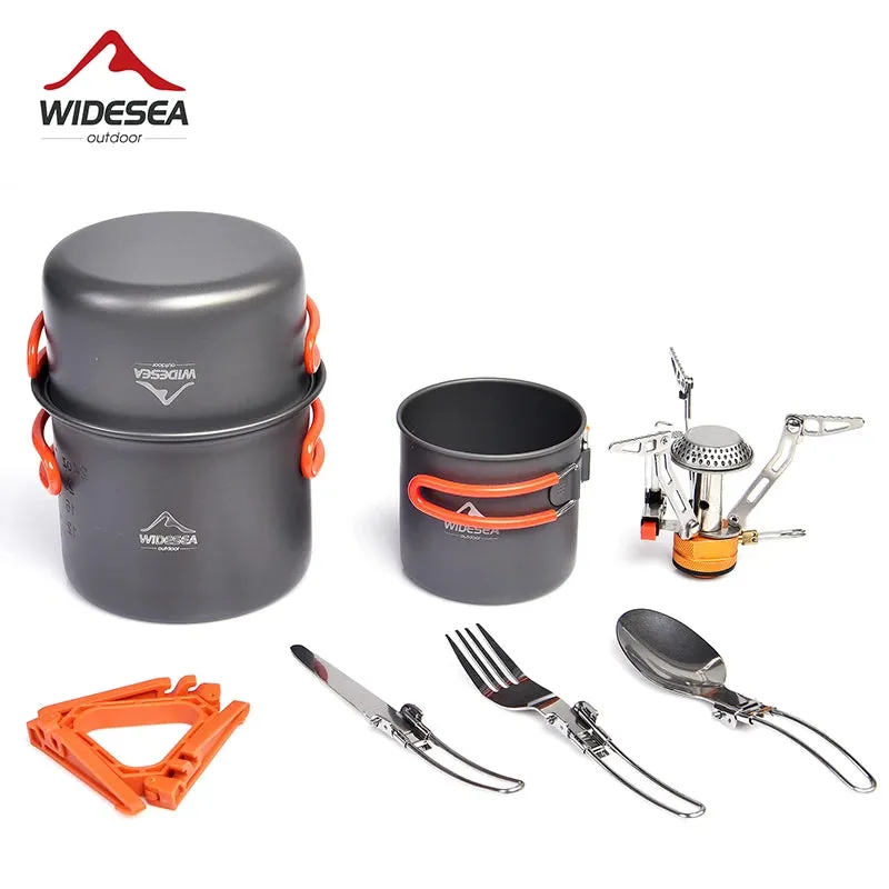 Portable Camping Cookware and Stove Set