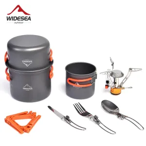 Portable Camping Cookware and Stove Set