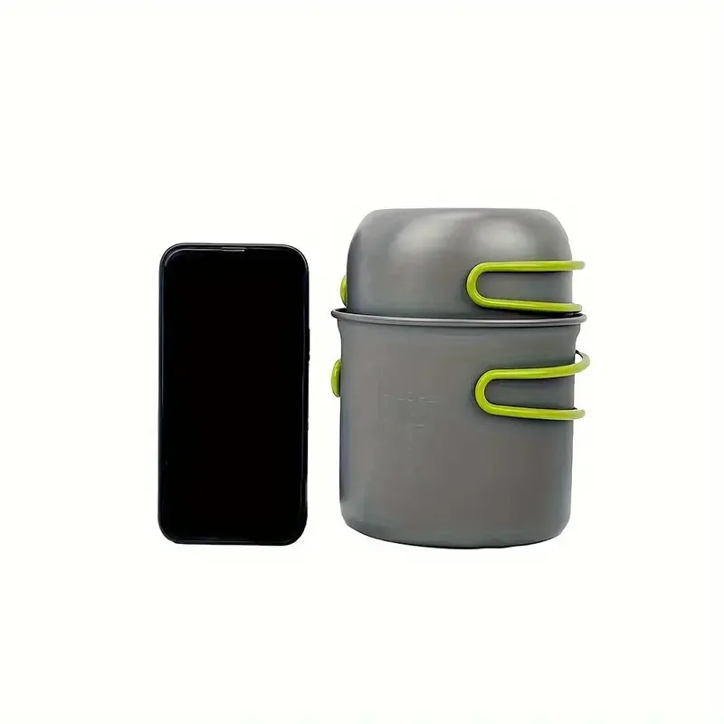 Portable Camping Cookware Set with Foldable Utensils