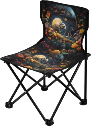 Portable Camping Folding Chairs Foldable Chair Small Elephant Wonderland Lightweight Backpacking Outdoor Outside Fishing