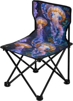 Portable Camping Folding Chairs Foldable Chair Small Glowing Jellyfish Lightweight Backpacking Outdoor Outside Fishing