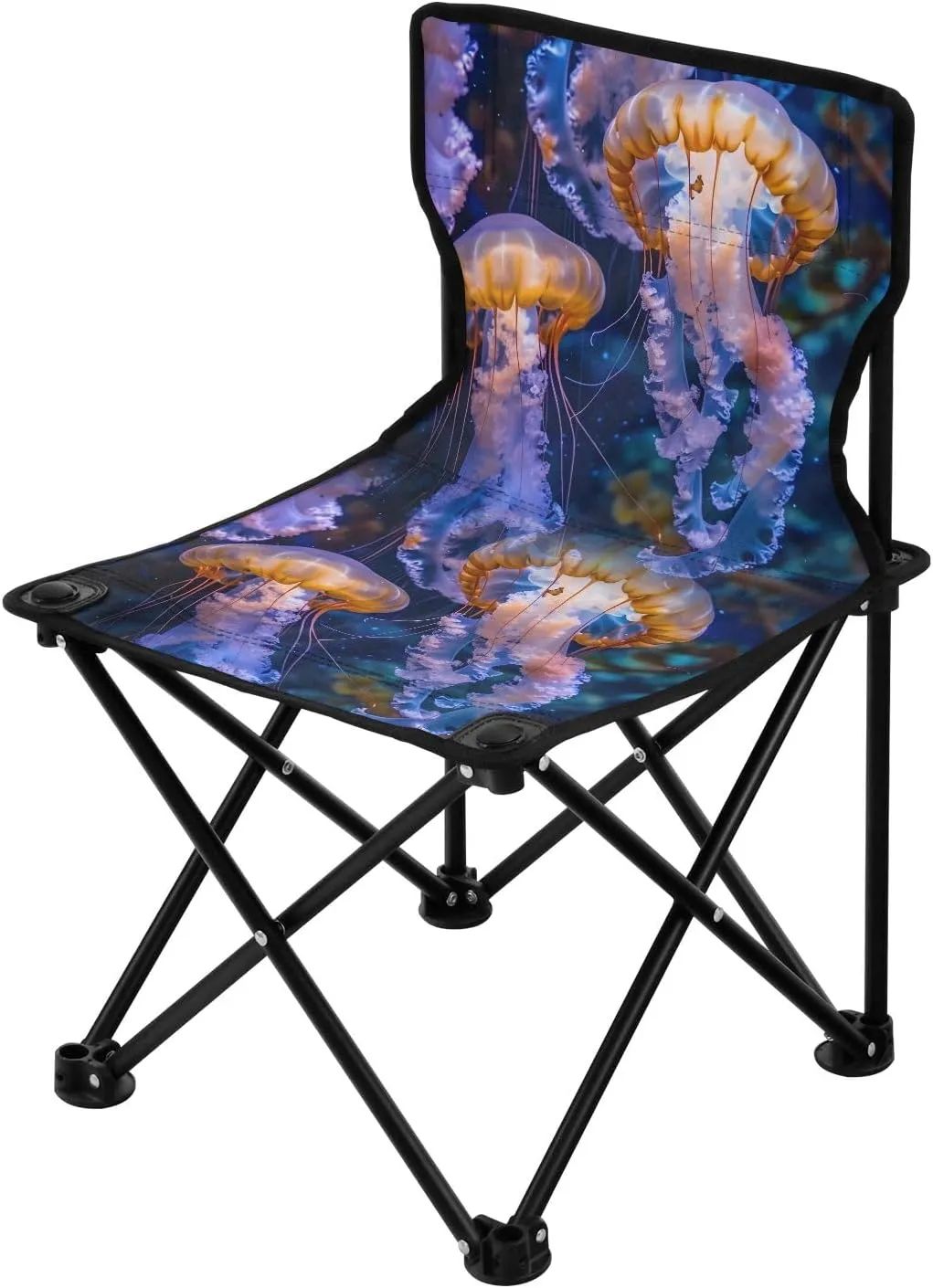 Portable Camping Folding Chairs Foldable Chair Small Glowing Jellyfish Lightweight Backpacking Outdoor Outside Fishing