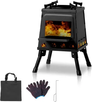 Portable Camping Stove Multi Function Camping Wood Burning Stoves for Outdoor Small Wood Stove for Hiking Fishing Cooking
