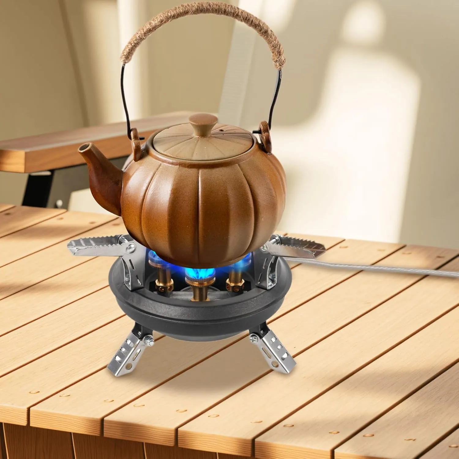 Portable Camping Stove,16000W Folding Hiking Stove | 5 Burners Camp Cooking Gear for Outdoor Travel Hiking Fishing Hunting Trekking Picnic Survival
