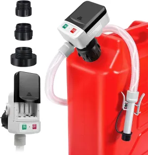 Portable Electric Fuel Tank Siphon Hose Transfer Pump with Nozzle Battery Powered Operated, Gas Cans for Gasoline, Diesel, Kerosene, Water and Liquid (3.2 Gallons Per Min,12LPM) (Black)