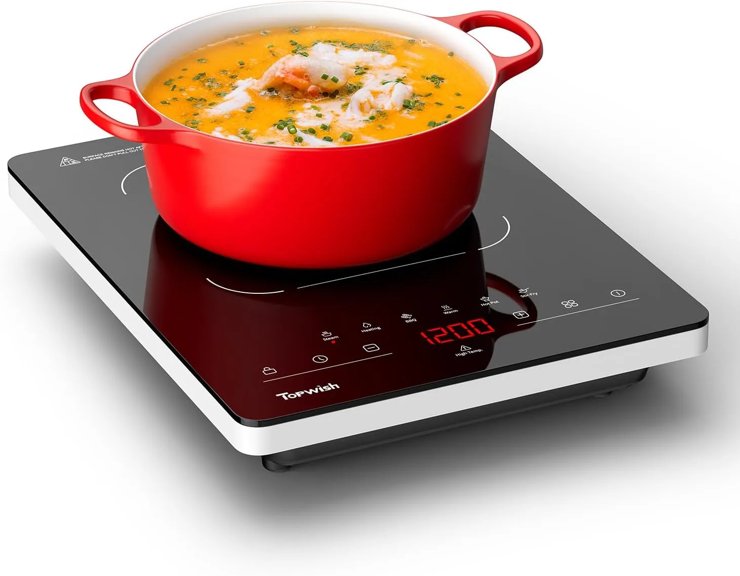 Portable Electric Stove,110V Single Burner Electric Cooktop, Countertop Burner Hot Plate with 6 Preset Functions,10 Power Levels,LED Touch Control, Child Lock &Timer
