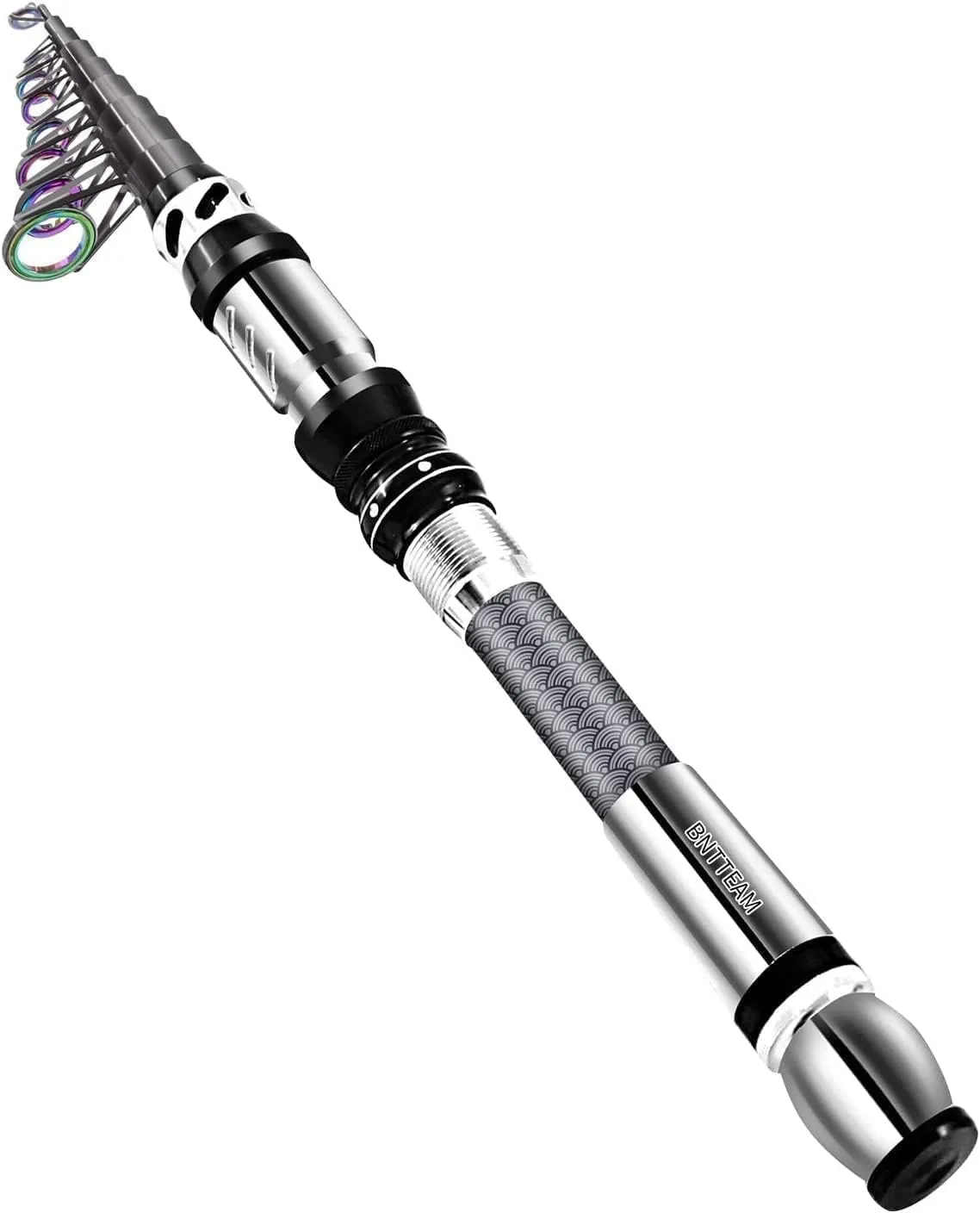 Portable Fishing Spinning Rod and Reel Combo Set Carbon Fiber Fluorescent Rod Tip, with Fishing Lures Line Carrier Bag Kits for Travel Surf 99 (Glod-1, 1.8M/70.8in/5.9ft)