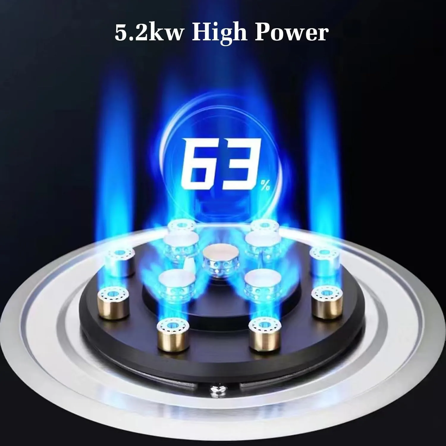 Portable Gas Stove With 2 Burners, Outdoor Gas Stove Double Burner Camping Stove, 5.2KW 9 Cavity Large Fire, Accidental Flameout Protection Device(LPG)