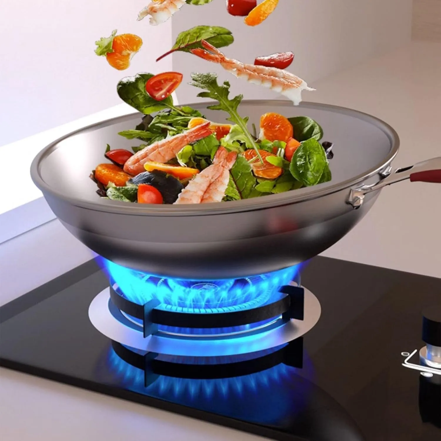 Portable Gas Stove With 2 Burners, Outdoor Gas Stove Double Burner Camping Stove, 5.2KW 9 Cavity Large Fire, Accidental Flameout Protection Device(NG)